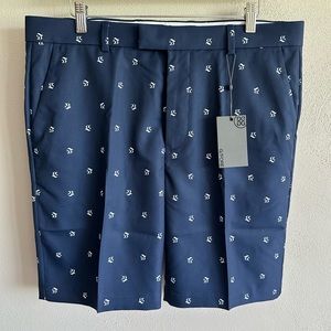 G/Fore Golf Print Mens Shorts Size 35 Navy/White New Lightweight